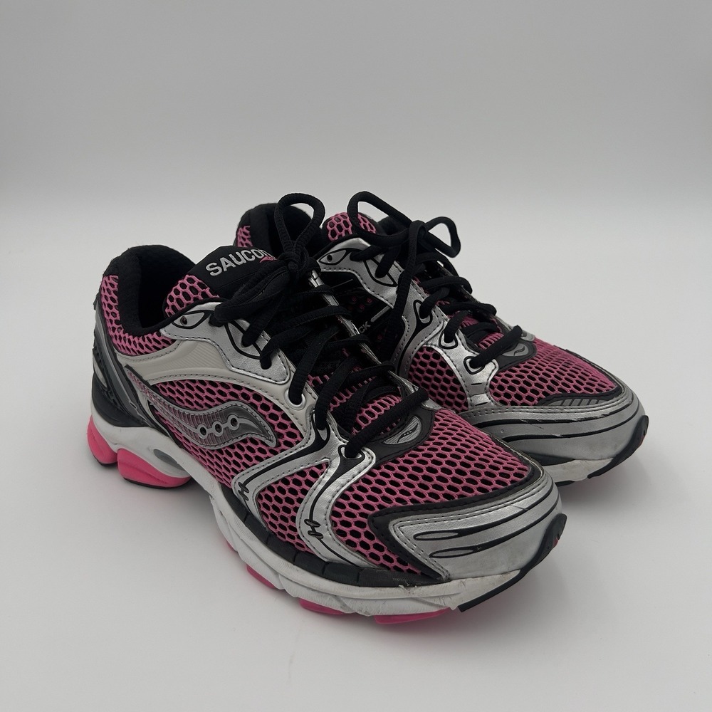 Saucony Running Shoes Women's Size 6‎ Pink Black Athletic Sneakers Y2K Runner